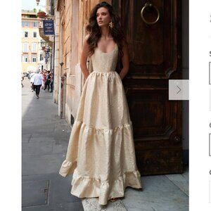 V Chapman The Avery Dress in Taupe Duchess, 2